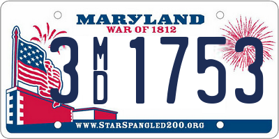 MD license plate 3MD1753