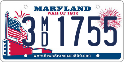 MD license plate 3MD1755