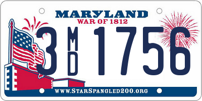 MD license plate 3MD1756