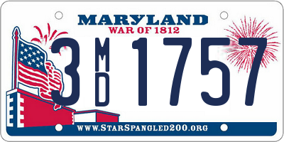 MD license plate 3MD1757