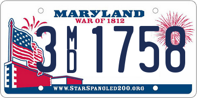 MD license plate 3MD1758