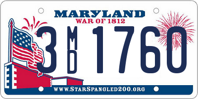 MD license plate 3MD1760