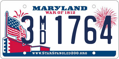 MD license plate 3MD1764