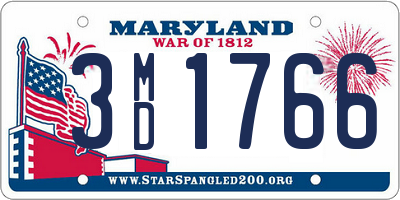 MD license plate 3MD1766