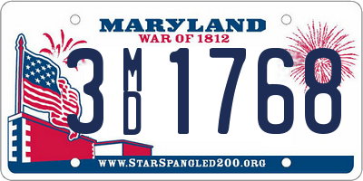 MD license plate 3MD1768