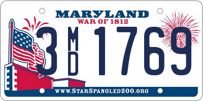 MD license plate 3MD1769