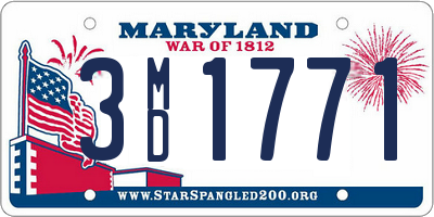 MD license plate 3MD1771