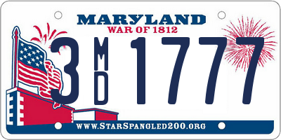 MD license plate 3MD1777