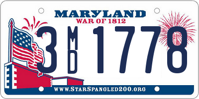 MD license plate 3MD1778