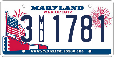 MD license plate 3MD1781