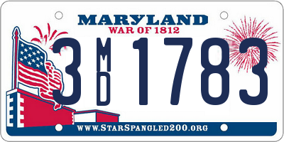 MD license plate 3MD1783