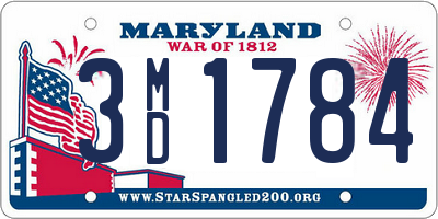 MD license plate 3MD1784