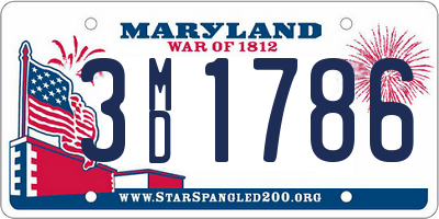 MD license plate 3MD1786