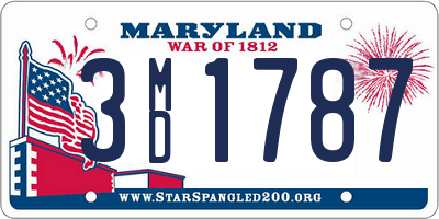 MD license plate 3MD1787