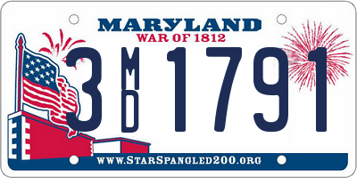 MD license plate 3MD1791