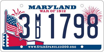 MD license plate 3MD1798