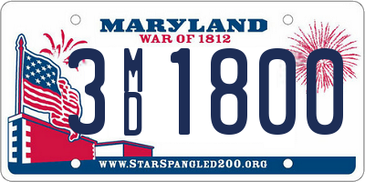 MD license plate 3MD1800