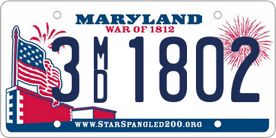 MD license plate 3MD1802