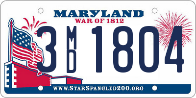 MD license plate 3MD1804