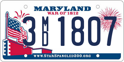 MD license plate 3MD1807