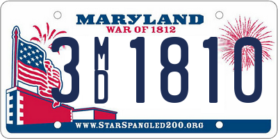 MD license plate 3MD1810