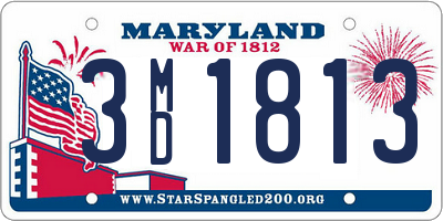 MD license plate 3MD1813