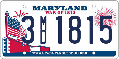 MD license plate 3MD1815