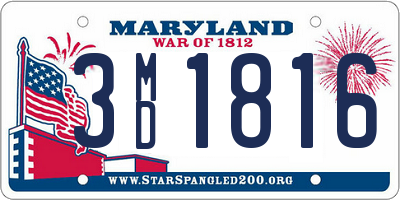 MD license plate 3MD1816