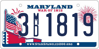 MD license plate 3MD1819