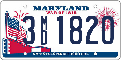 MD license plate 3MD1820