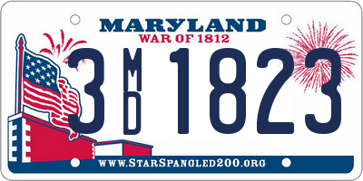 MD license plate 3MD1823