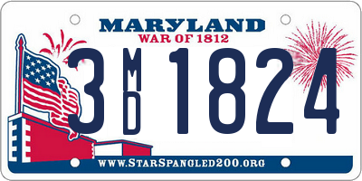 MD license plate 3MD1824