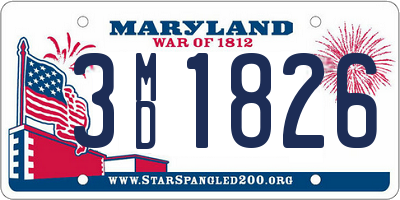 MD license plate 3MD1826