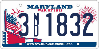 MD license plate 3MD1832