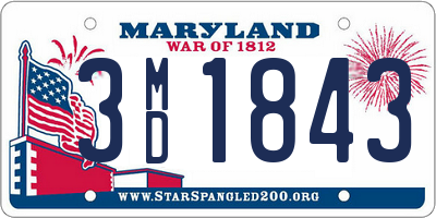 MD license plate 3MD1843