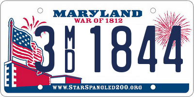 MD license plate 3MD1844