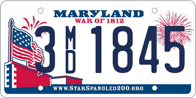 MD license plate 3MD1845