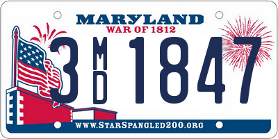 MD license plate 3MD1847