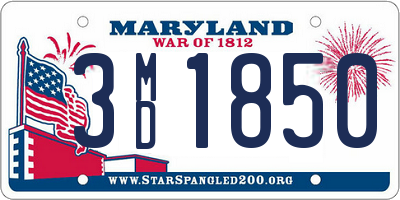 MD license plate 3MD1850