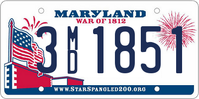 MD license plate 3MD1851