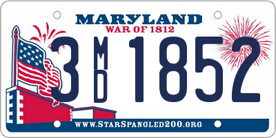 MD license plate 3MD1852