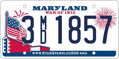 MD license plate 3MD1857