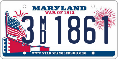 MD license plate 3MD1861