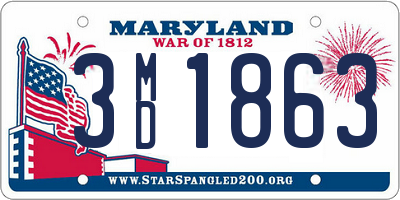 MD license plate 3MD1863