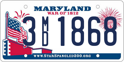 MD license plate 3MD1868