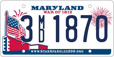 MD license plate 3MD1870