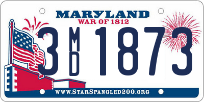 MD license plate 3MD1873