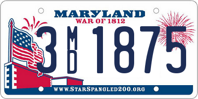 MD license plate 3MD1875