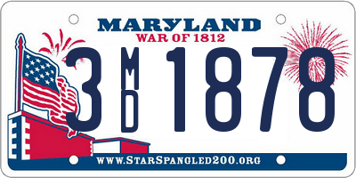 MD license plate 3MD1878