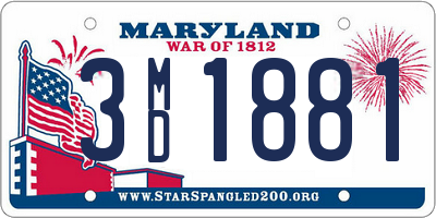 MD license plate 3MD1881